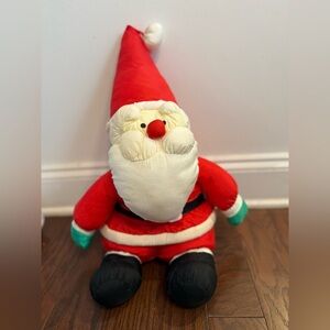 Vintage 1989 Fiesta Santa Claus Puffalump Style Nylon
Plush Stuffed Christmas